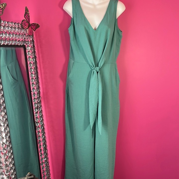 Vince Camuto teal wide leg cropped jumpsuit - Picture 1 of 8